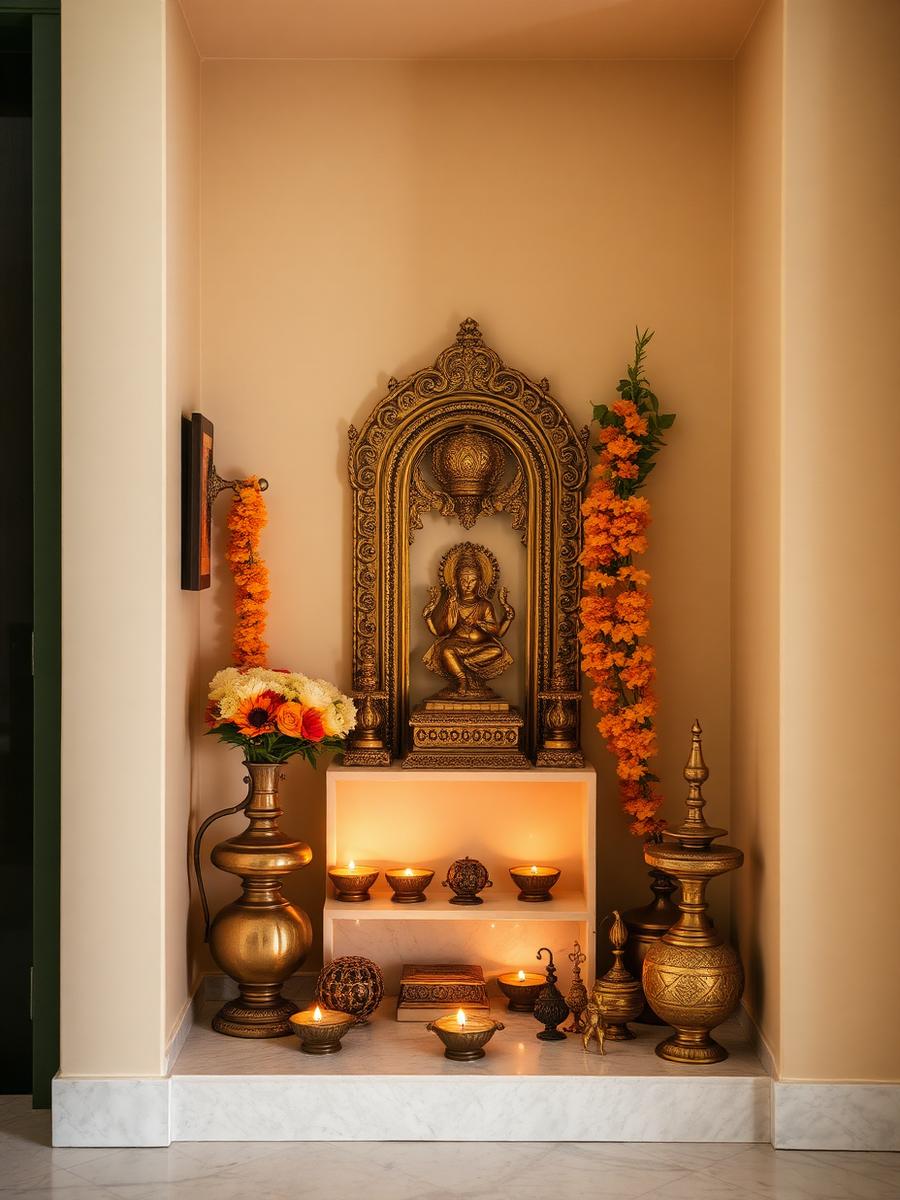 Home temple placed in the North-East corner